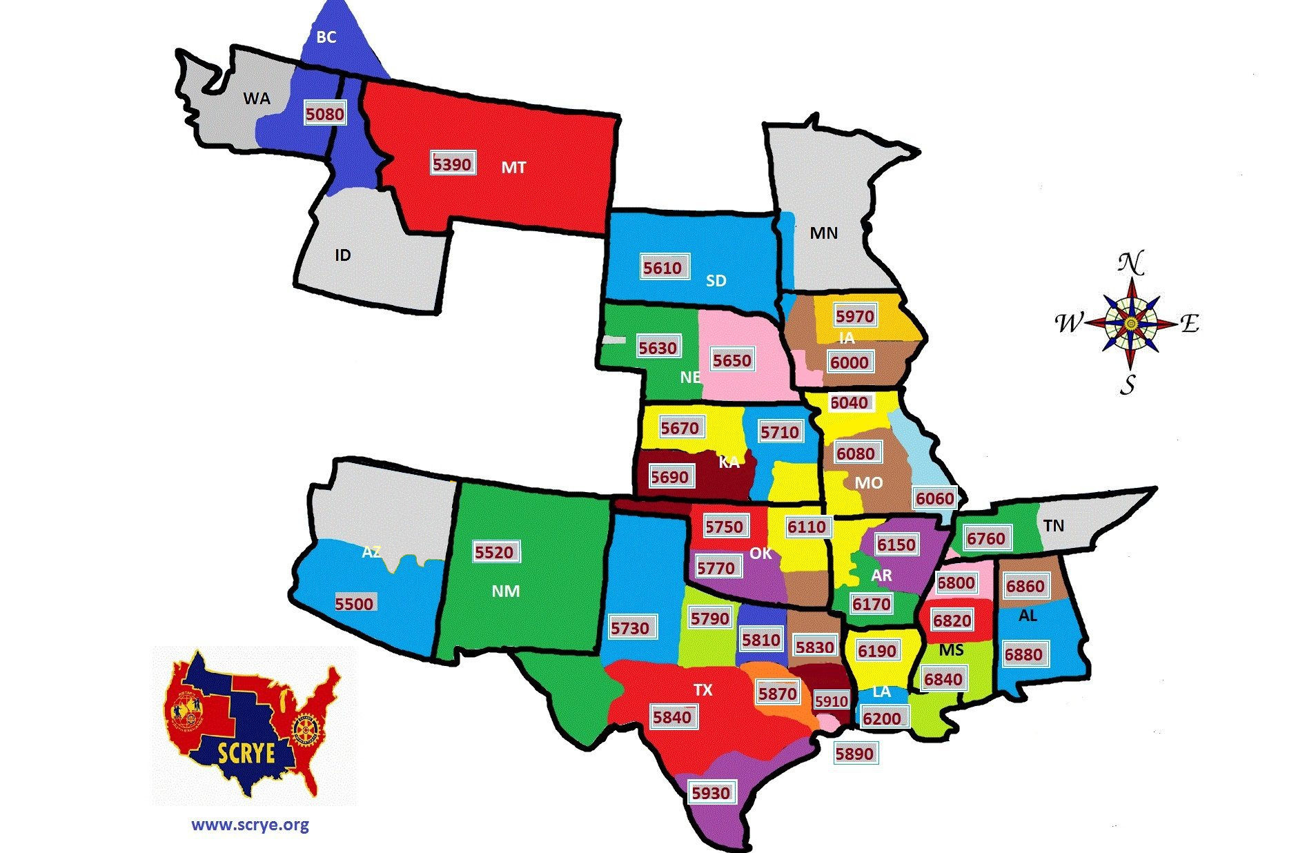 District 5630 Clubs map